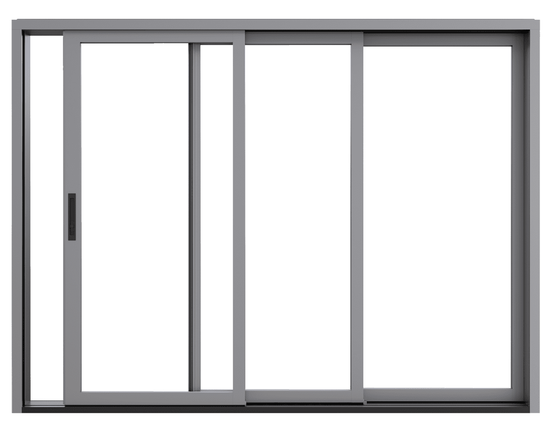 Steel frame sliding glass door