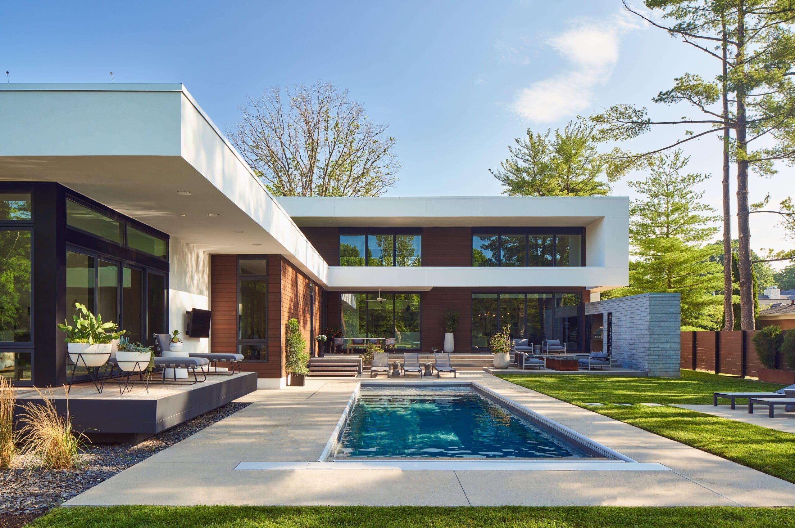 contemporary weather sheild modern house with pool