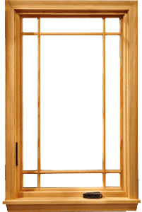 Wood frame with wood grids
