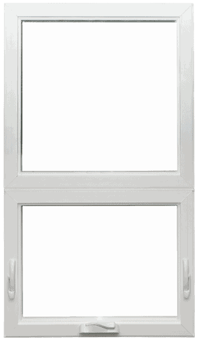 Casement and awning windows white frame