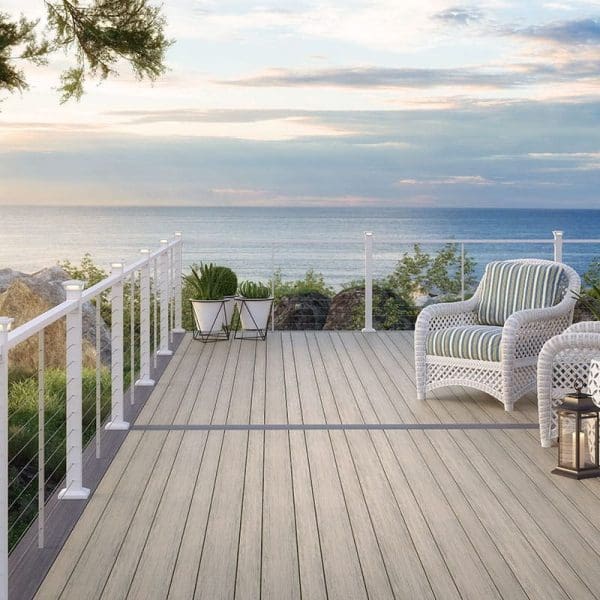 deck with beach front